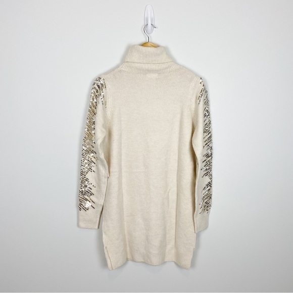 Superdown Rudie Sparkle Sleeve Sweater Dress in Ivory Size M - Picture 5 of 10